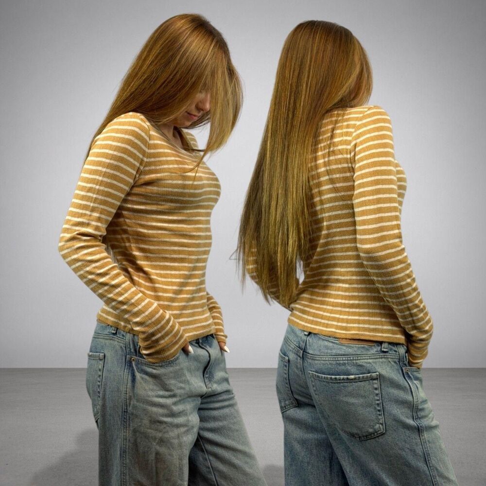 American-eagle Women's Yellow Shirt